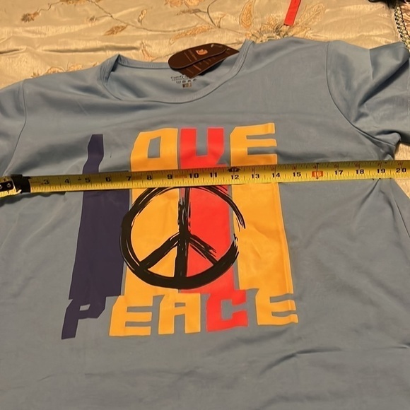 Comfy Sparrow Peace Logo Love Crew T.Shirt - Light Blue XL NWT - Picture 8 of 9